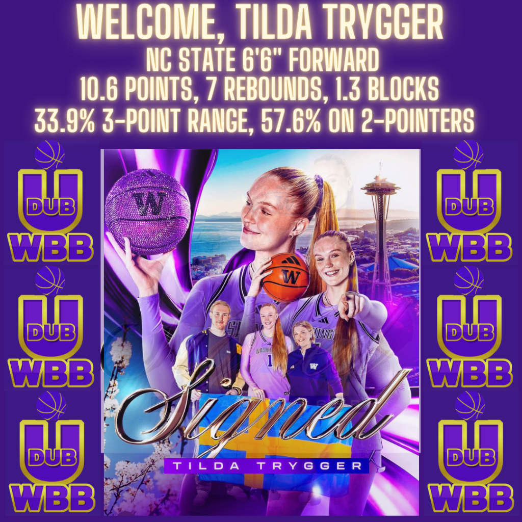 TRANSFER PORTAL: UW WBB Huskies Land Tilda Trygger, 6'6