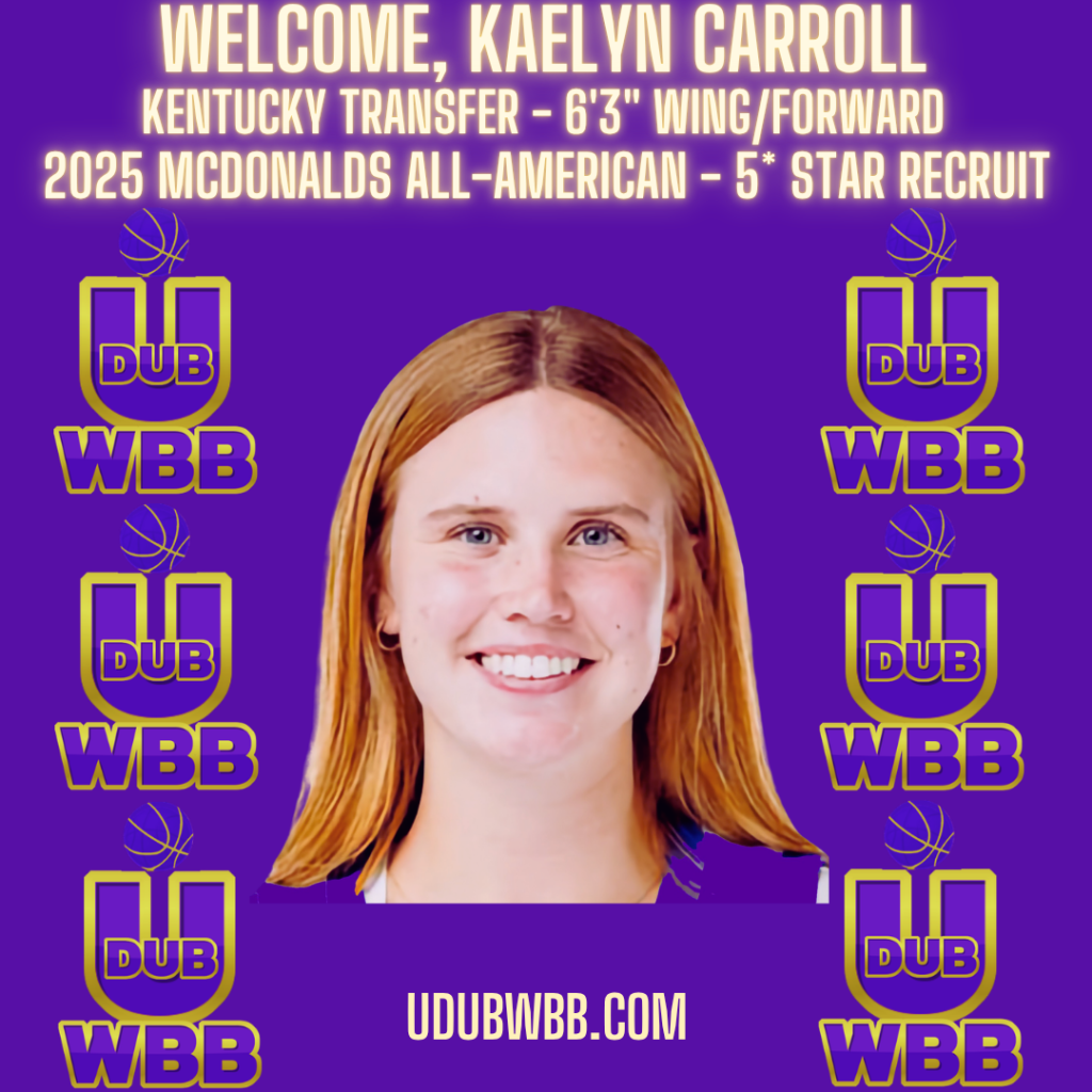 UW WBB Huskies Land Impact Transfer: Huskies Sign 6'3